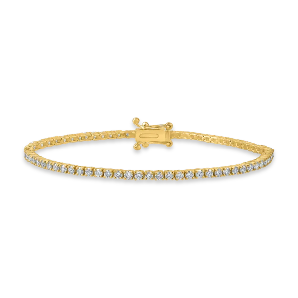 Bratara tennis din aur galben cu diamante de 2ct