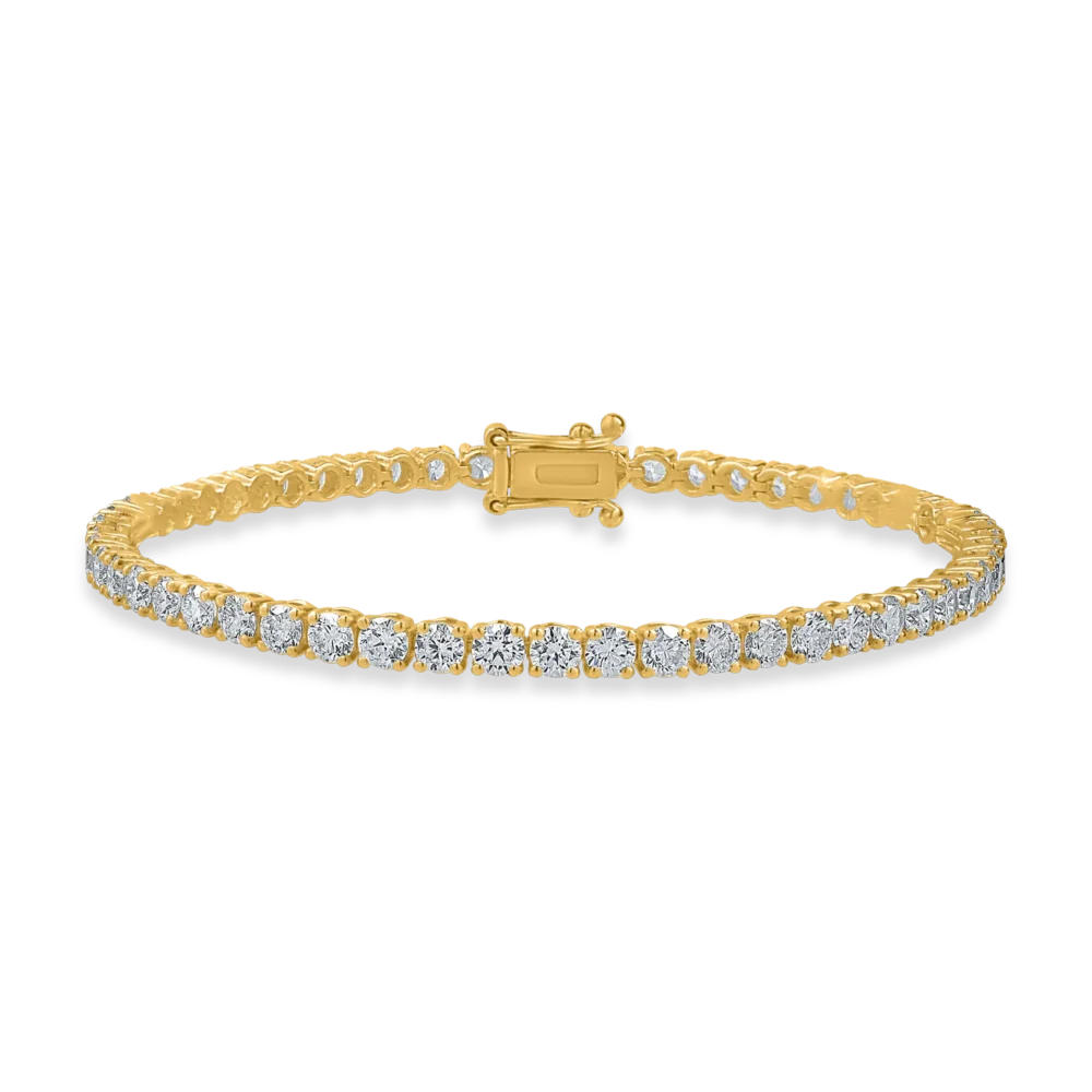 Bratara tennis din aur galben cu diamante de 5ct