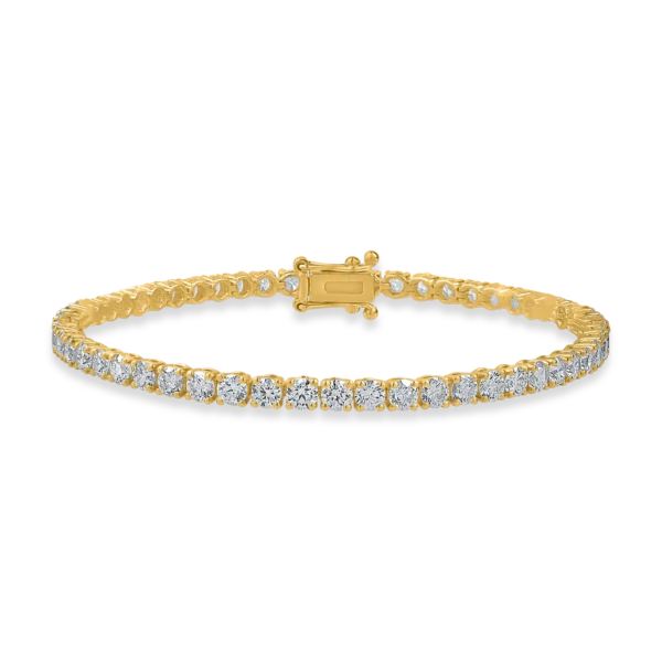 Bratara tennis din aur galben cu diamante de 5ct