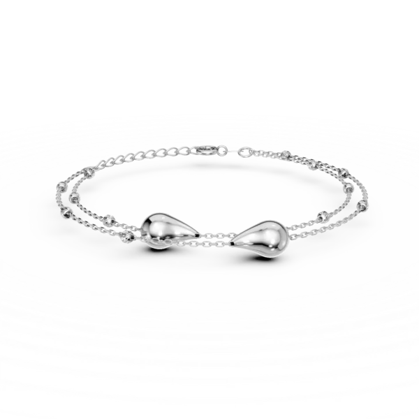 Bratara din aur alb cu pandantive