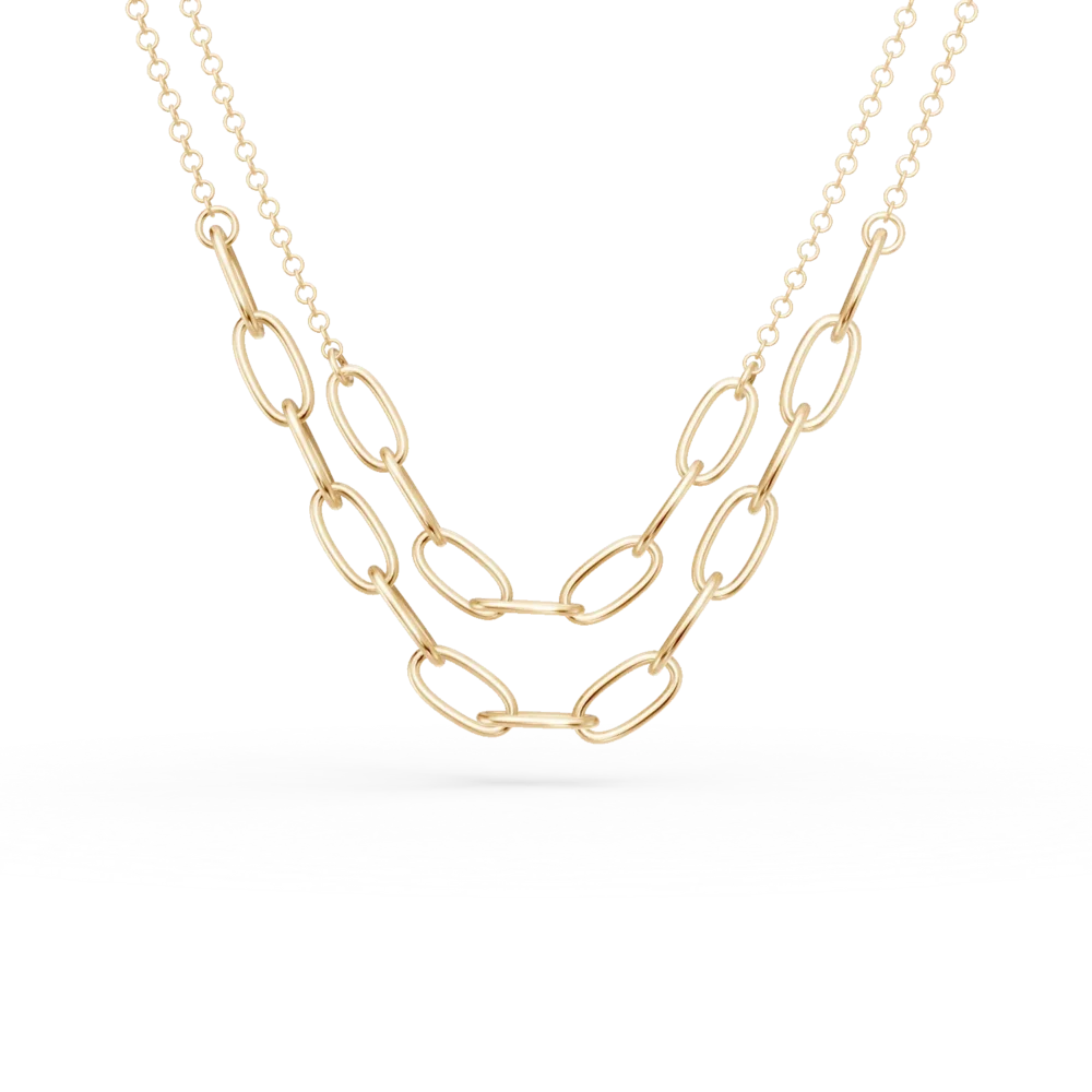 Lant dublu din aur galben