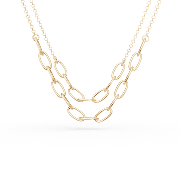 Lant dublu din aur galben