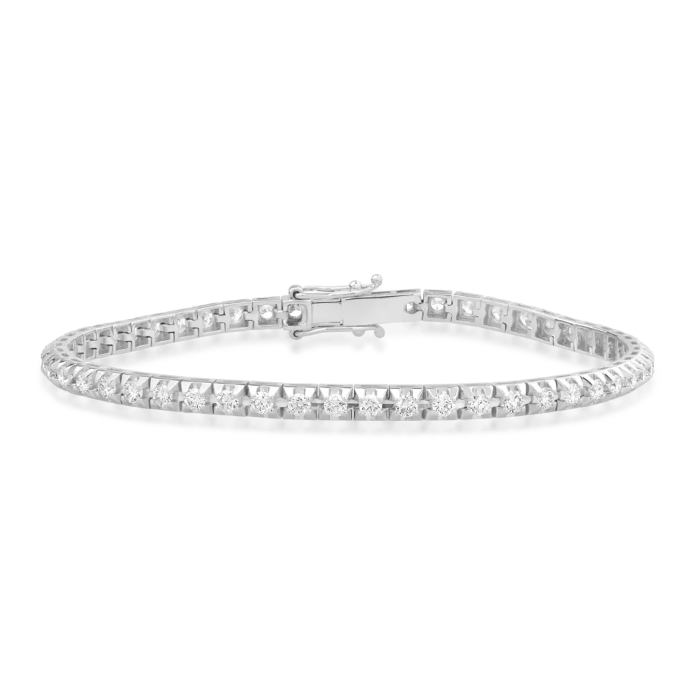 Bratara tennis din aur alb cu diamante de 0.55ct