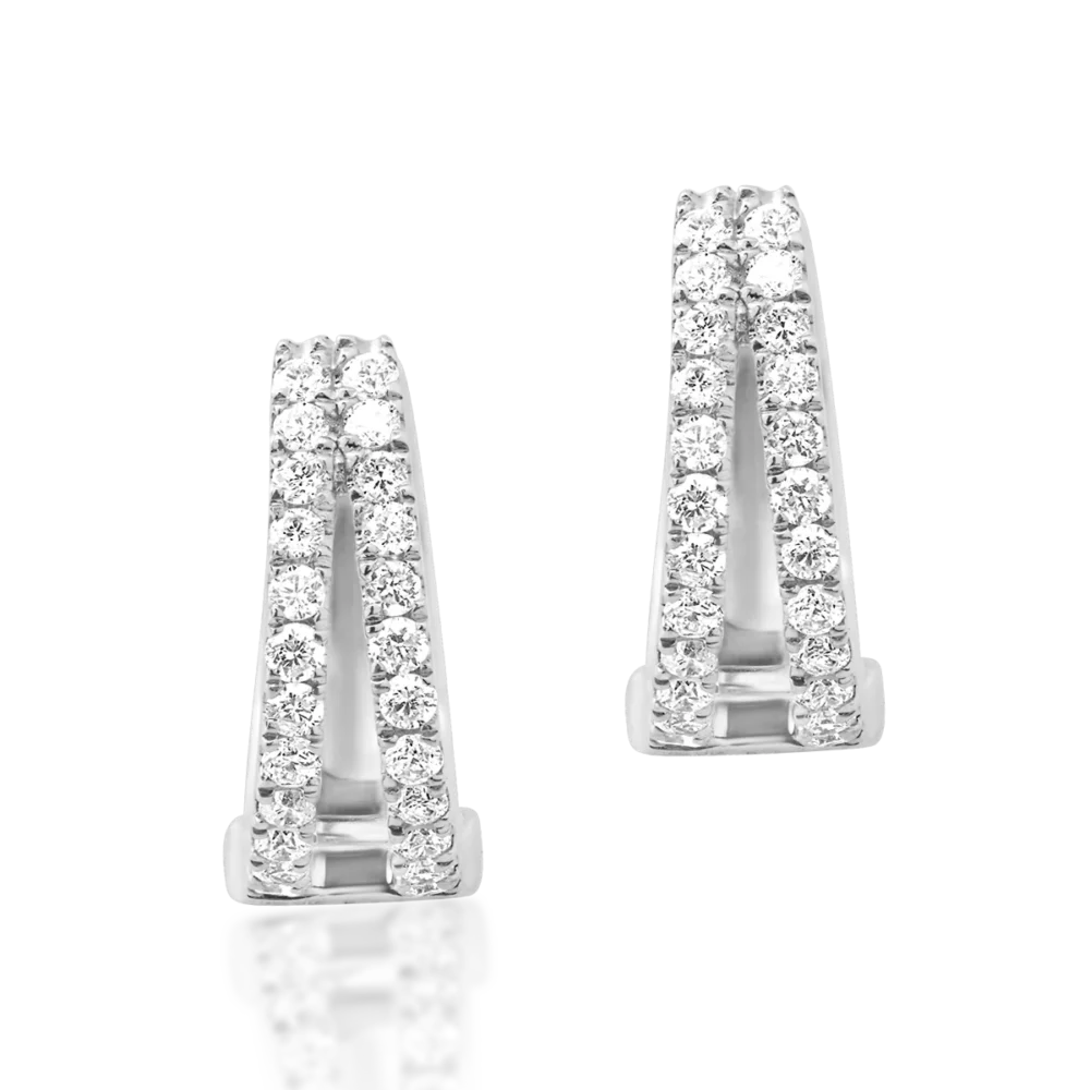 Cercei din aur alb cu diamante de 0.17ct - imagine 2