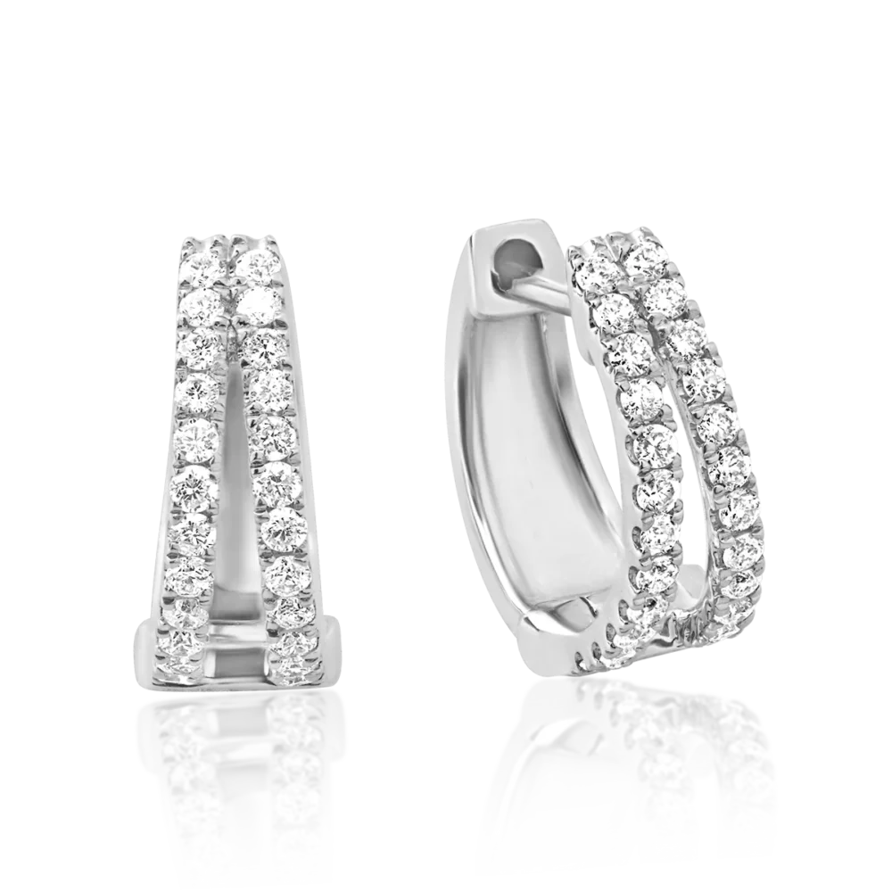 Cercei din aur alb cu diamante de 0.17ct