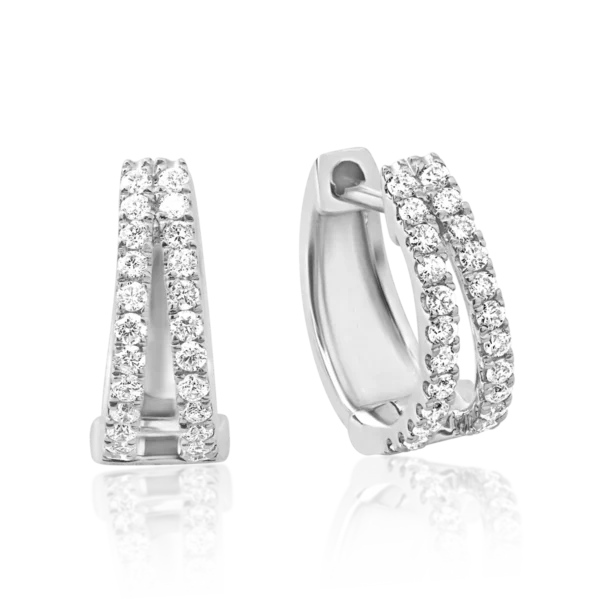 Cercei din aur alb cu diamante de 0.17ct