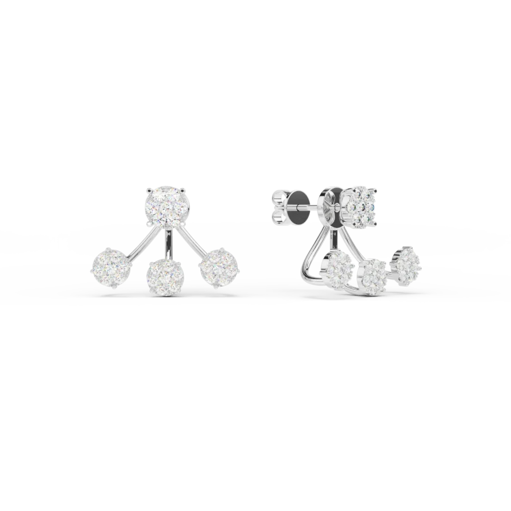 Cercei din aur alb cu diamante de 0.72ct