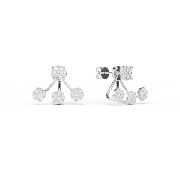 Cercei din aur alb cu diamante de 0.72ct
