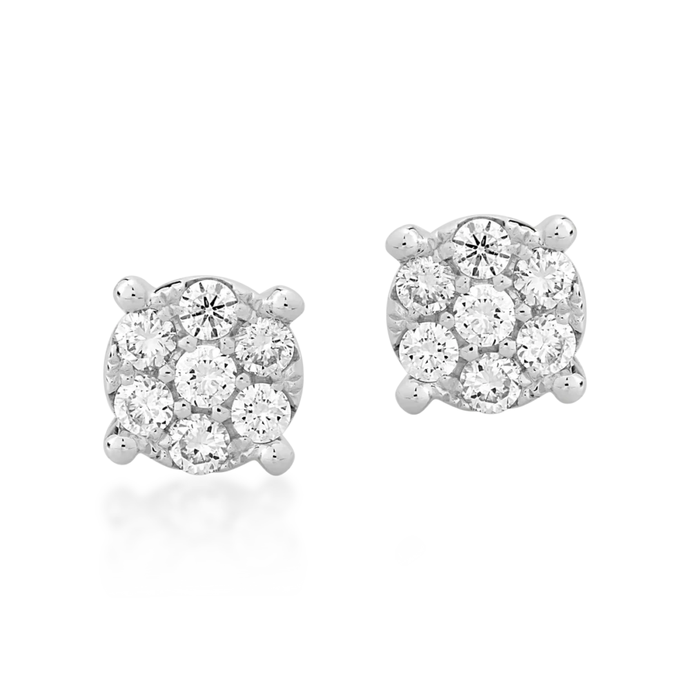 Cercei din aur alb cu diamante de 0.72ct - imagine 4