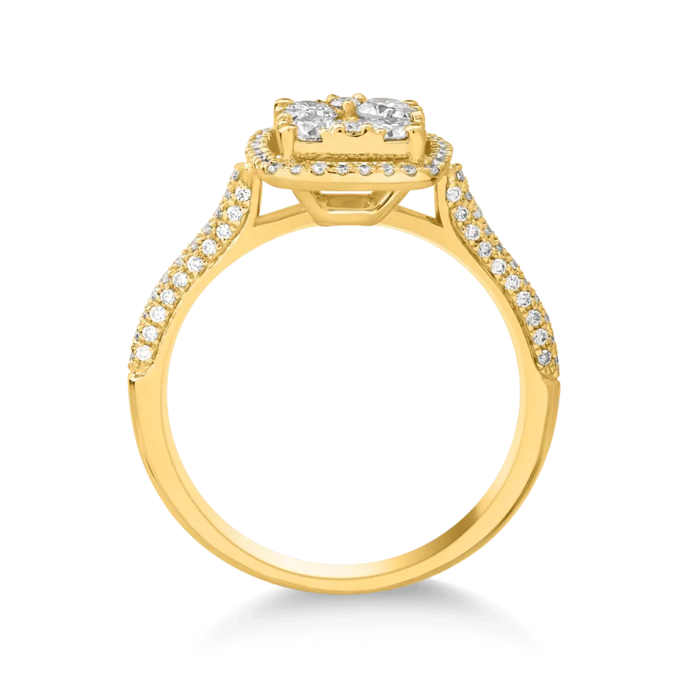 Inel din aur galben cu diamante de 0.55ct - imagine 2