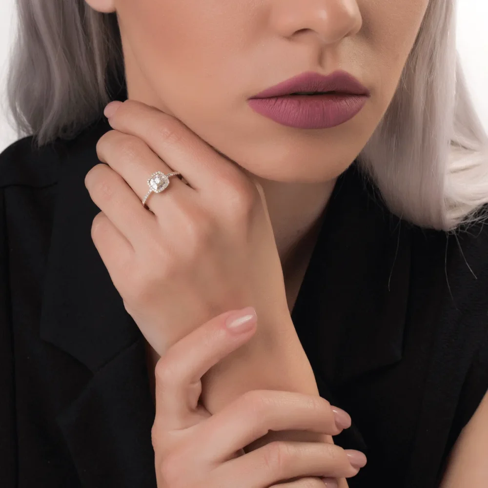 Inel din aur galben cu diamante de 0.55ct - imagine 4