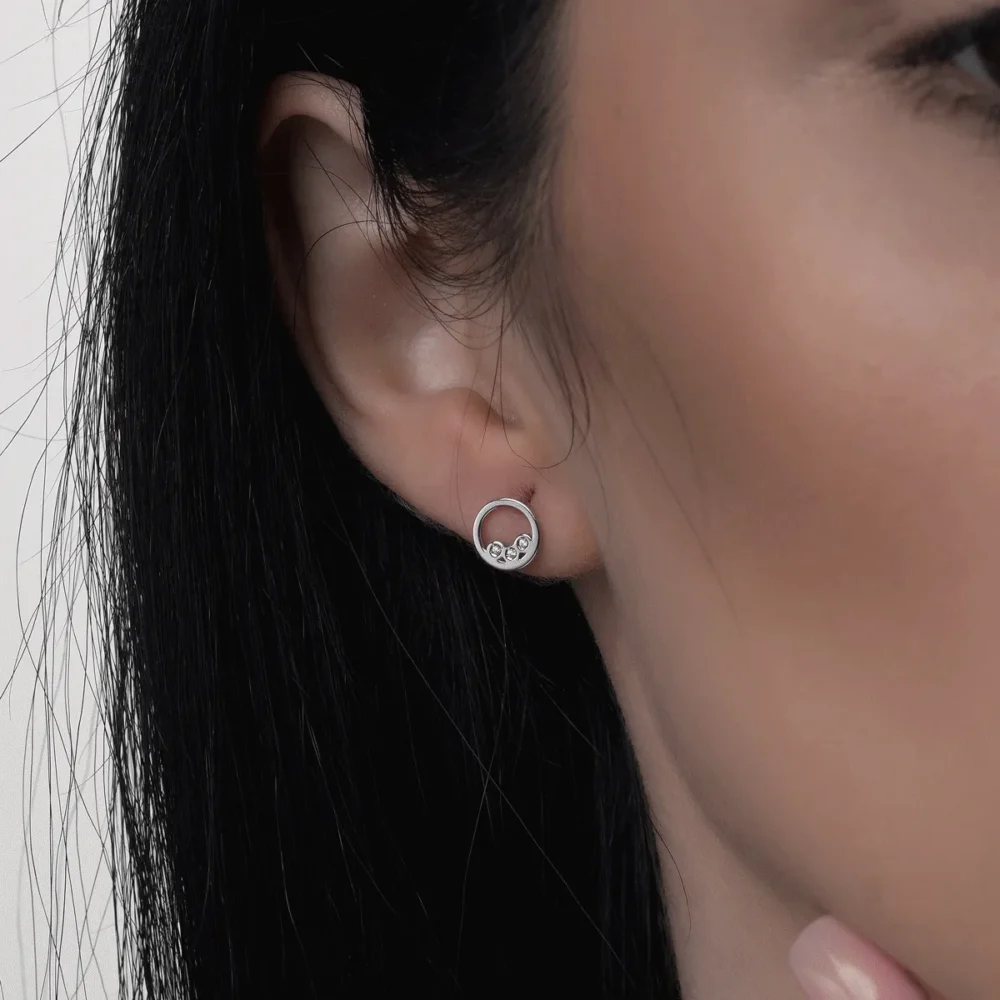 Cercei din aur alb - imagine 3