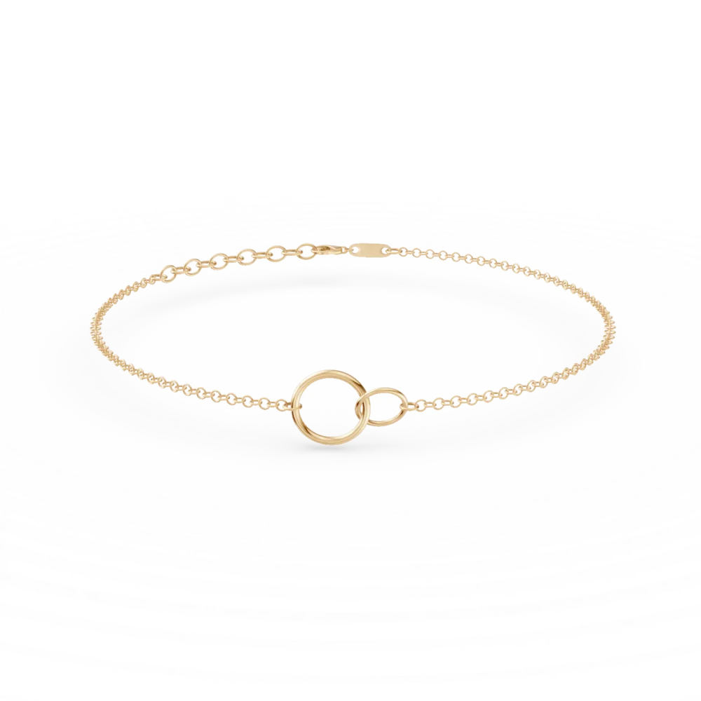 Bratara cu cercuri din aur galben