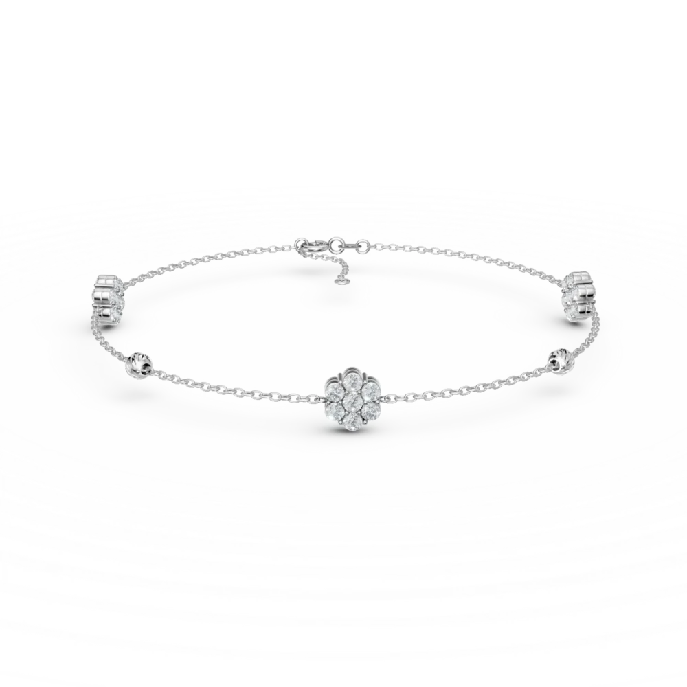 Bratara cu charmuri din aur alb