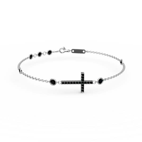 Bratara cu cruce din aur alb