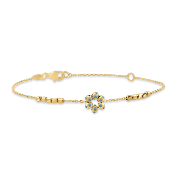 Bratara cu floare din aur galben