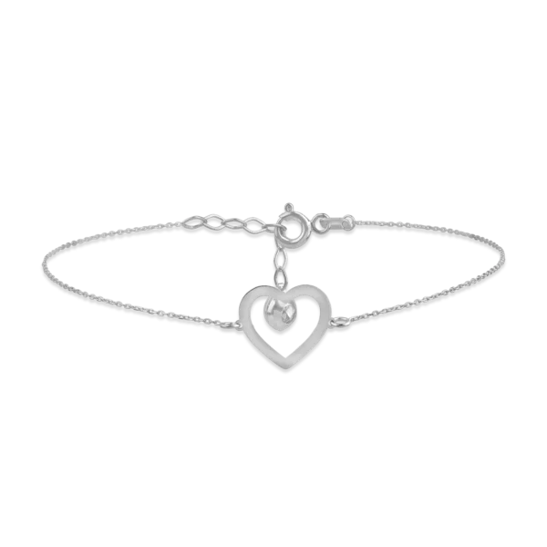 Bratara cu inimioara din aur alb