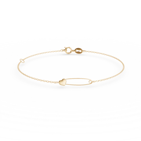 Bratara cu inimioara din aur galben