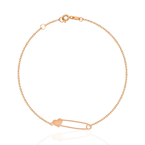 Bratara cu inimioara din aur roz
