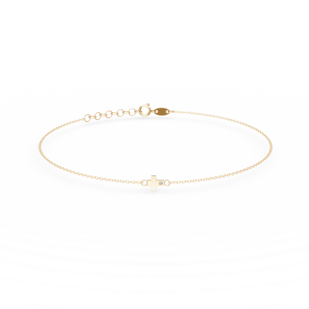 Bratara cu cruciulita din aur galben