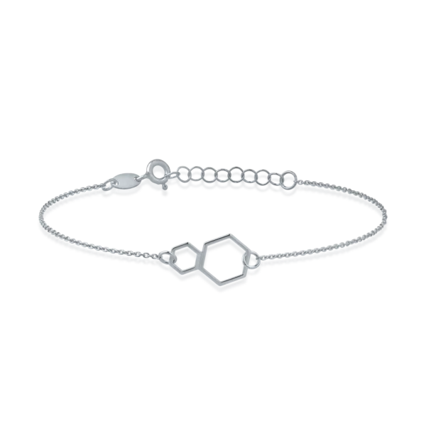 Bratara cu pandantiv geometric din aur alb