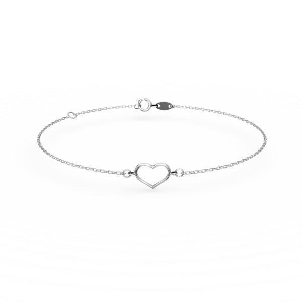 Bratara cu pandantiv inima din aur alb