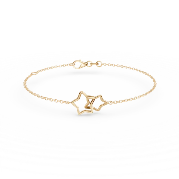 Bratara cu pandantiv stelute din aur galben