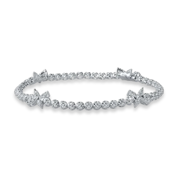 Bratara cu pandantive din aur alb cu diamante de 1.07ct