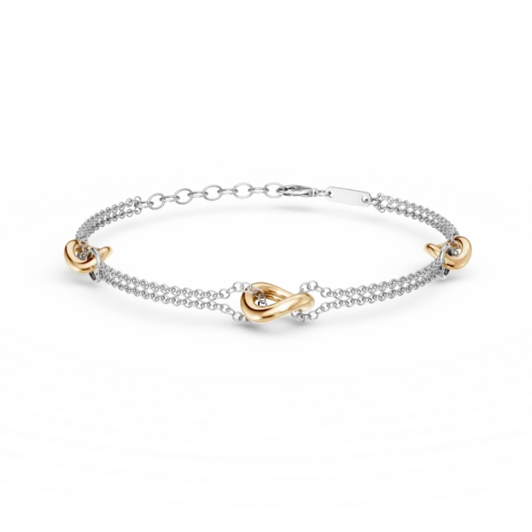 Bratara cu pandantive din aur alb-galben