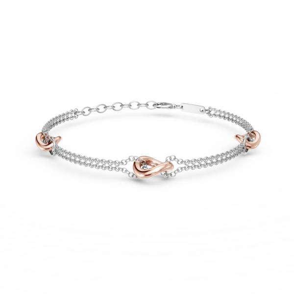 Bratara cu pandantive din aur alb-roz