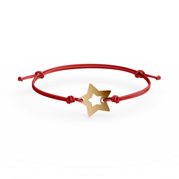 Bratara cu snur si pandantiv steluta din aur galben