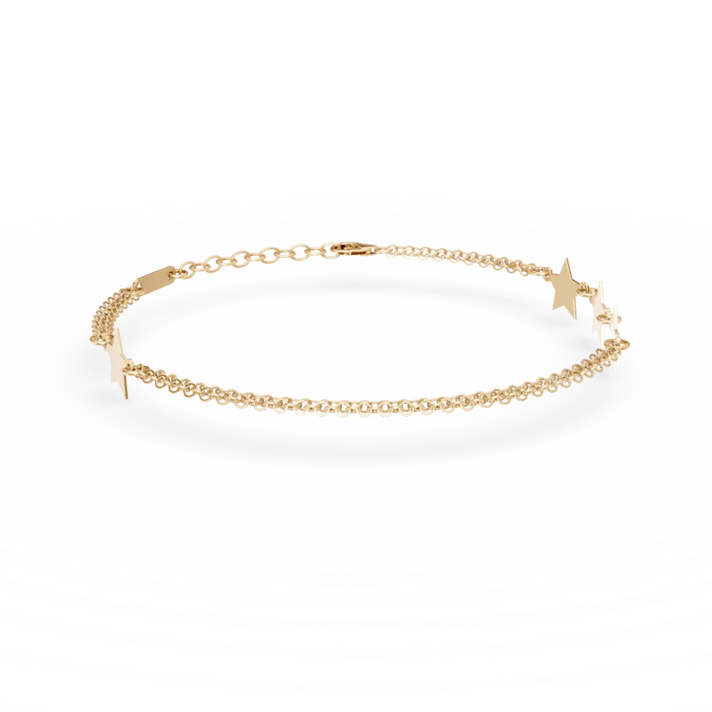 Bratara cu stelute din aur galben