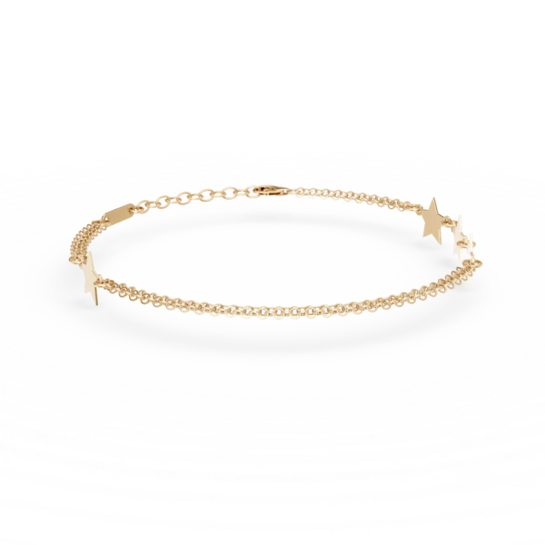 Bratara cu stelute din aur galben