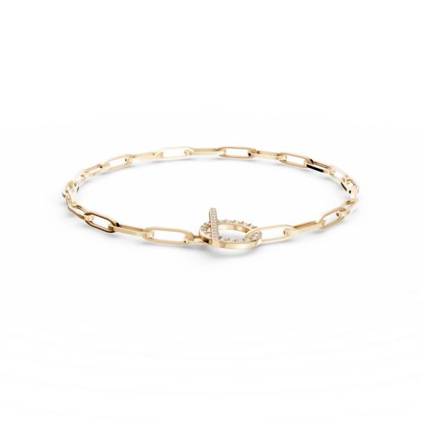 Bratara cu zale din aur galben cu diamante de 0.2ct