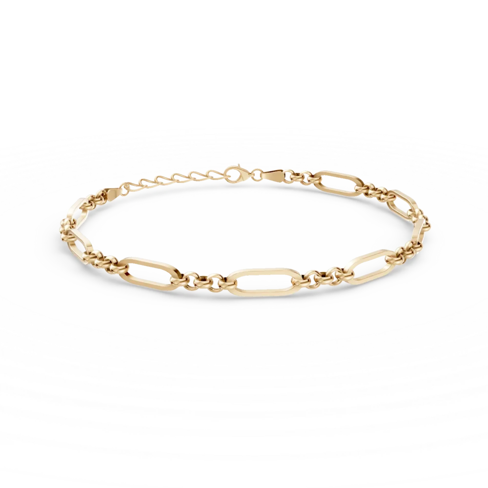 Bratara cu zale din aur galben pentru barbati