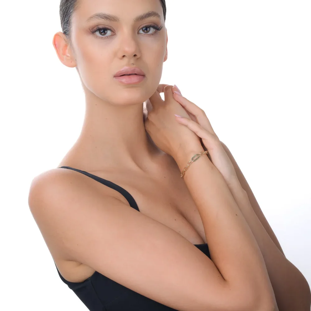 Bratara cu zale din aur galben - imagine 2