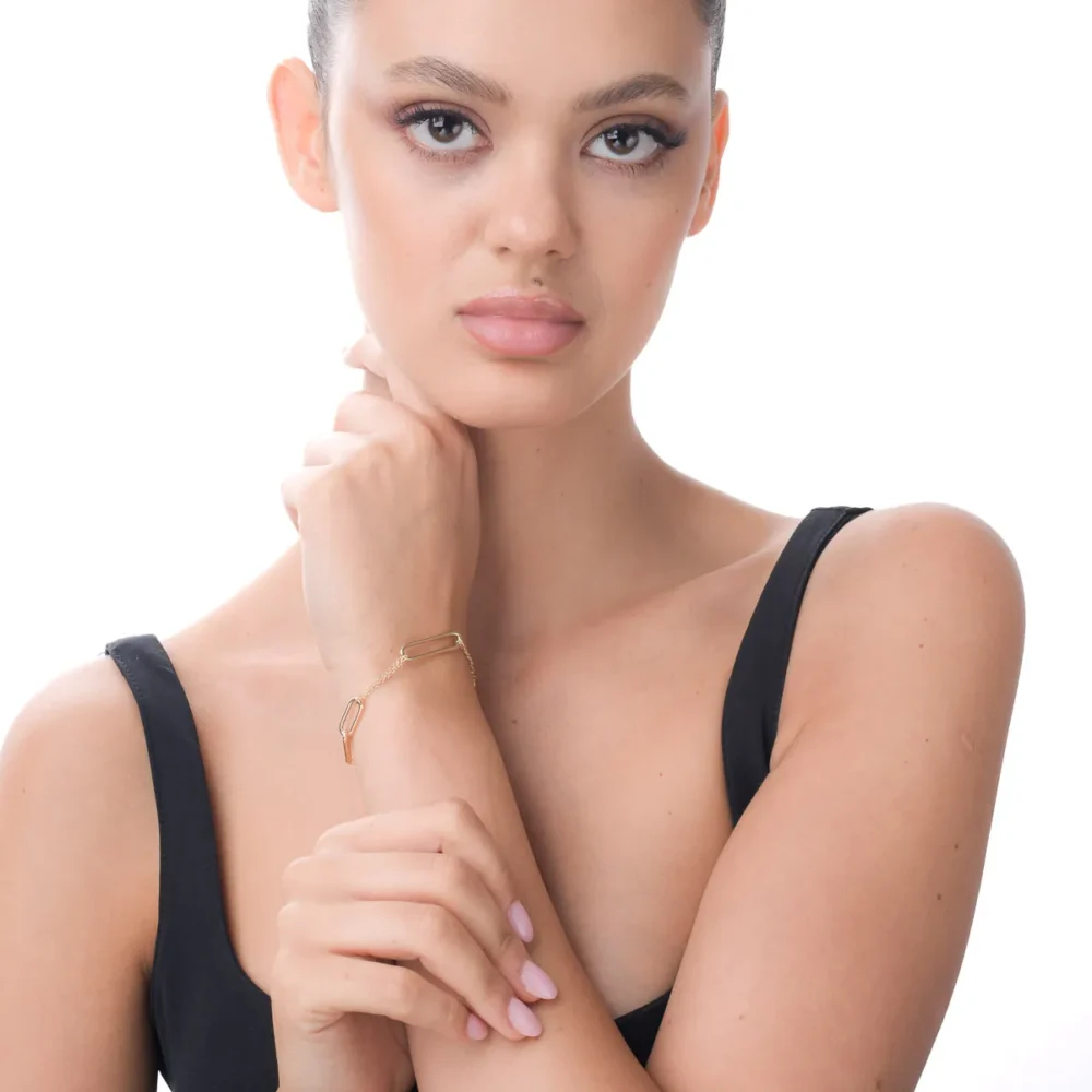 Bratara cu zale din aur galben - imagine 2