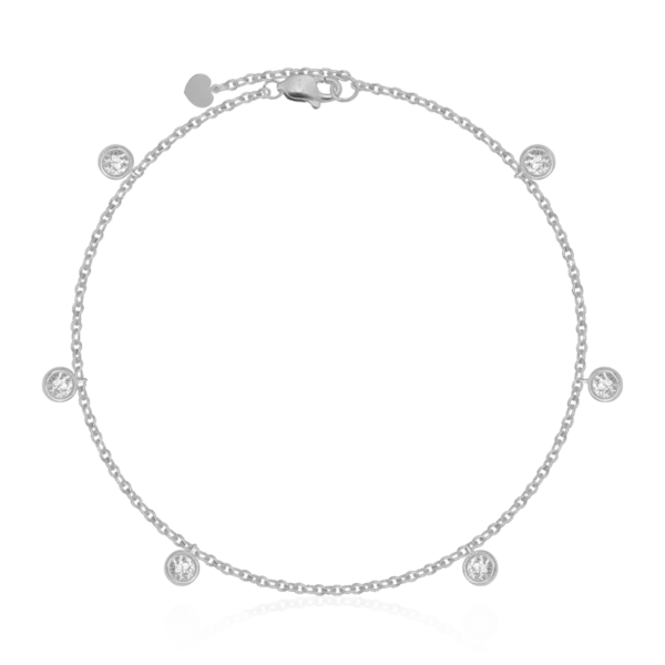 Bratara de picior din aur alb cu diamante de 0.34ct