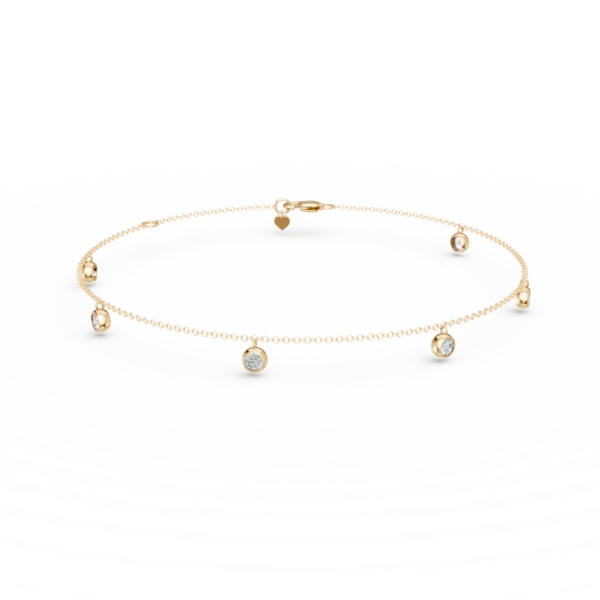 Bratara de picior din aur galben cu diamante de 0.3ct