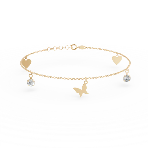Bratara de picior din aur galben cu zirconii