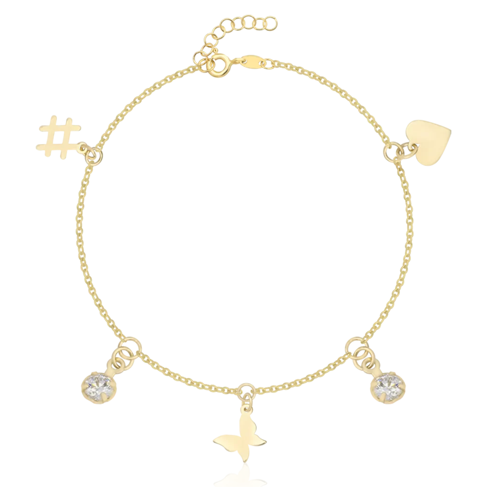 Bratara de picior din aur galben