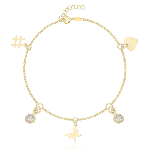 Bratara de picior din aur galben