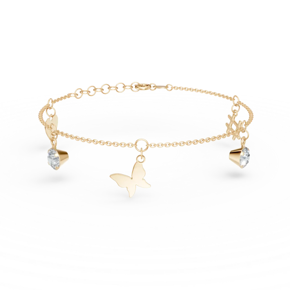 Bratara de picior din aur galben