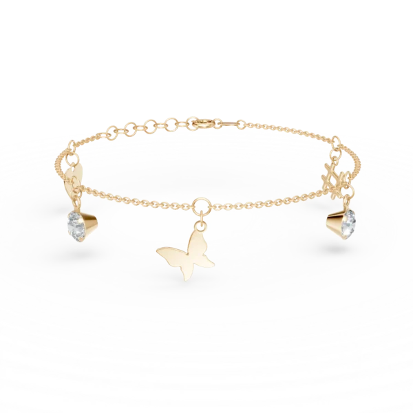 Bratara de picior din aur galben