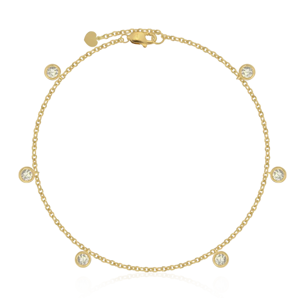 Bratara de picior din aur galben cu diamante de 0.34ct