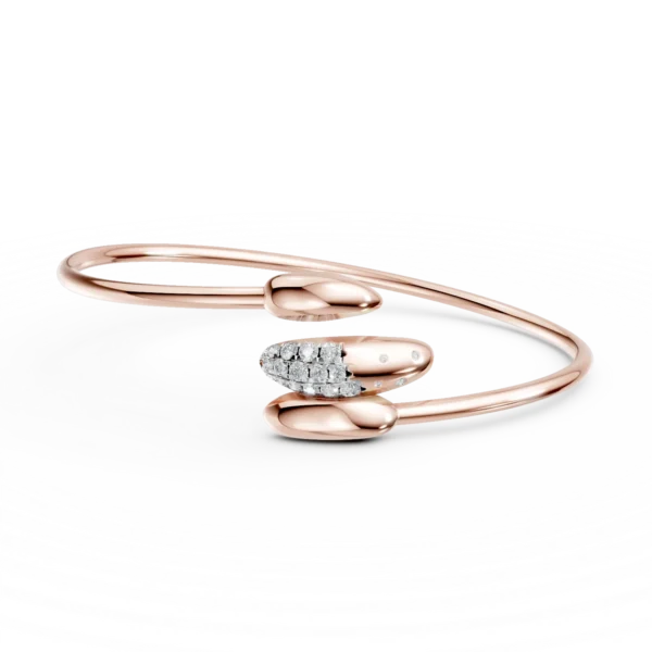 Bratara deschisa din aur roz cu diamante de 0.3ct