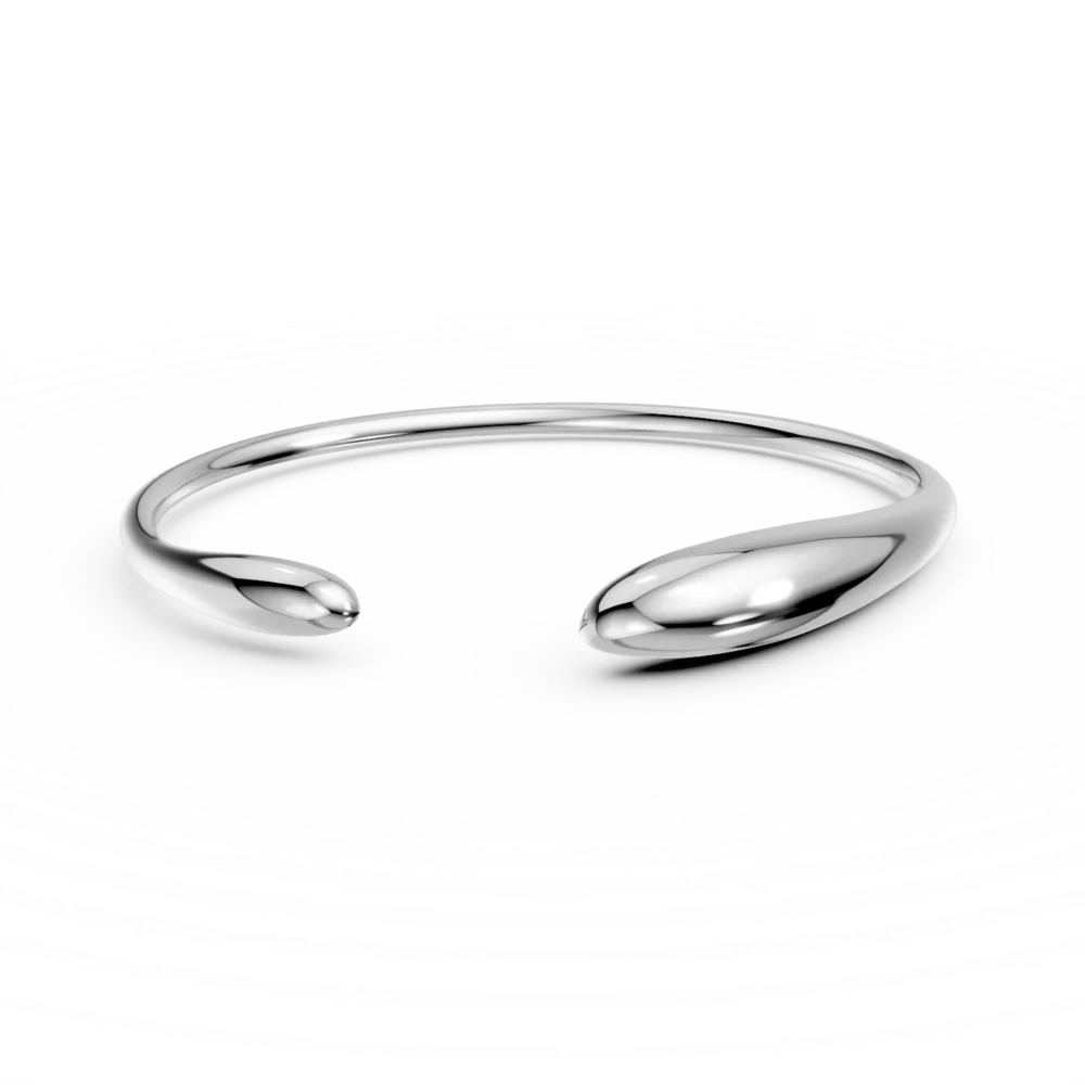 Bratara deschisa minimalista din aur alb