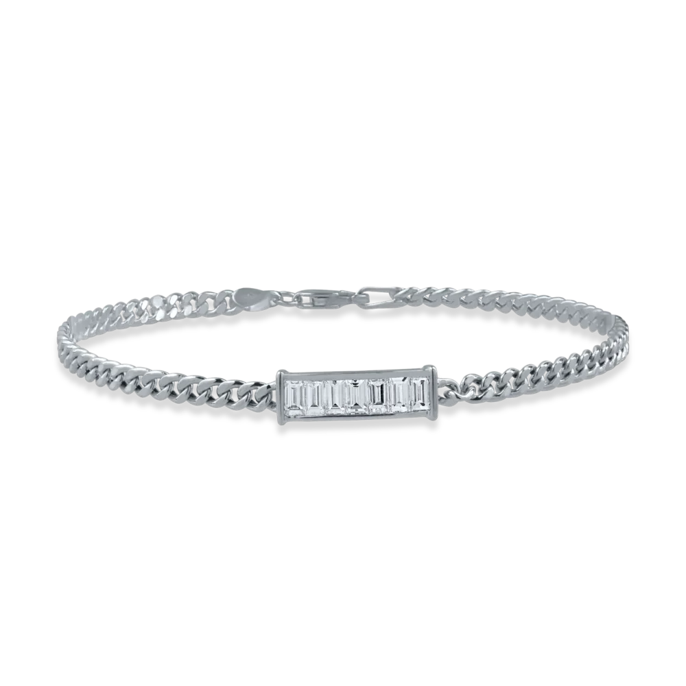 Bratara din aur alb cu diamante baguette de 0.64ct