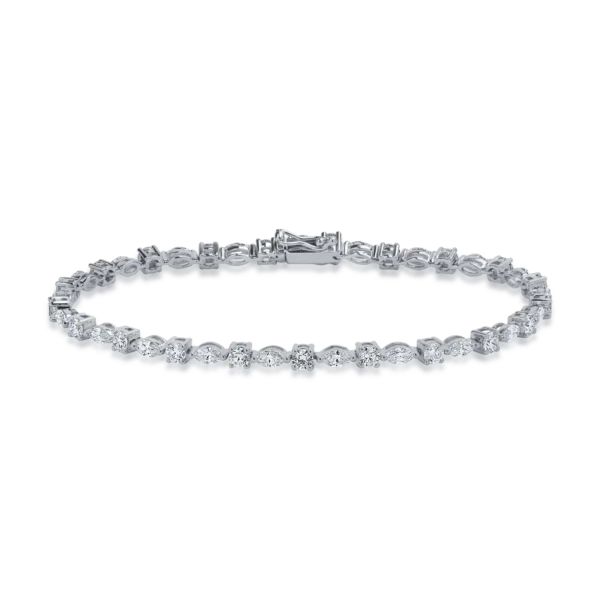 Bratara din aur alb cu diamante marquise si rotunde de 3.4ct