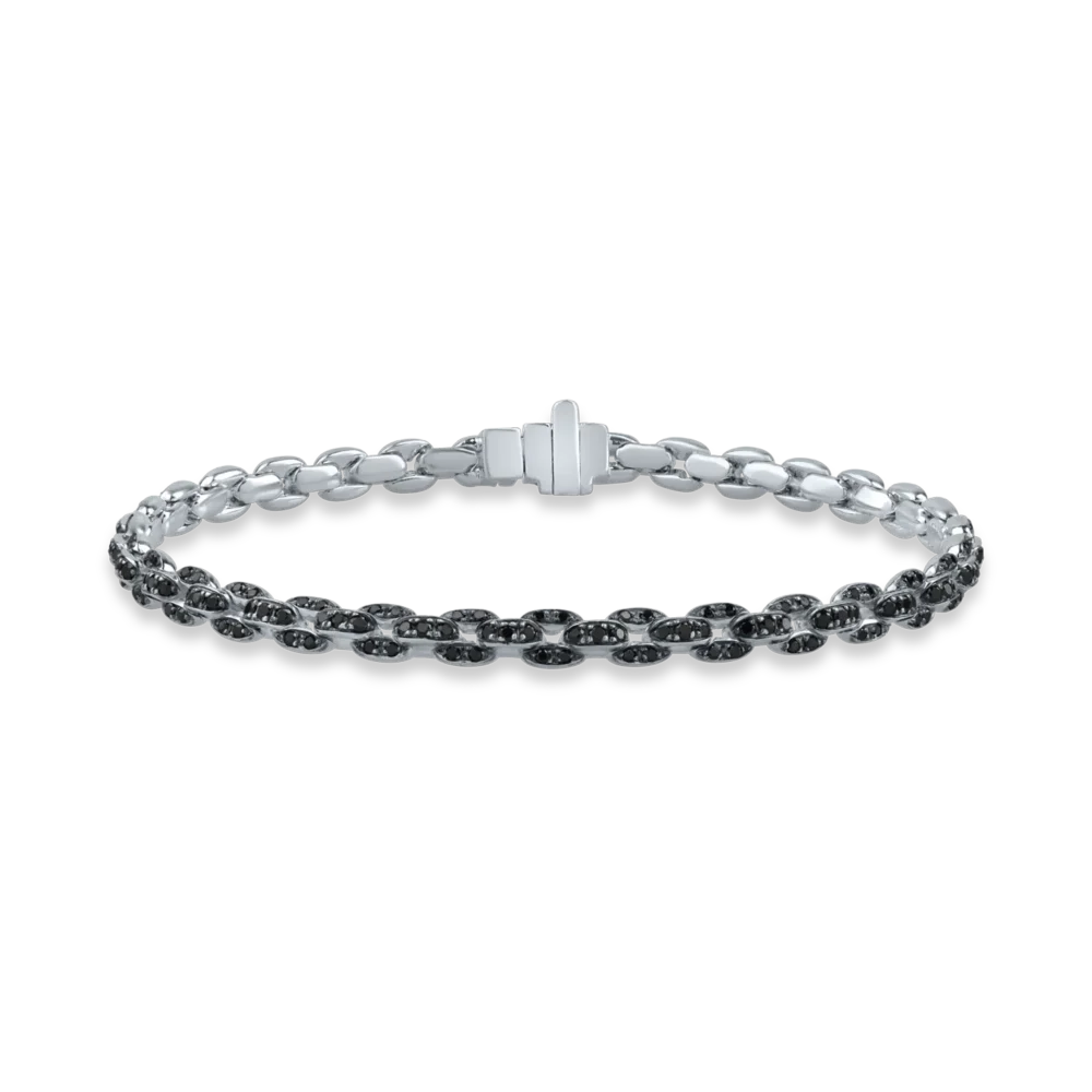 Bratara din aur alb cu diamante negre de 1.26ct